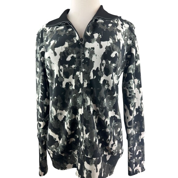 Norma Kamali Reversible Jacket Camo Pockets Full Zip Mock Neck Women's Large - Picture 3 of 16